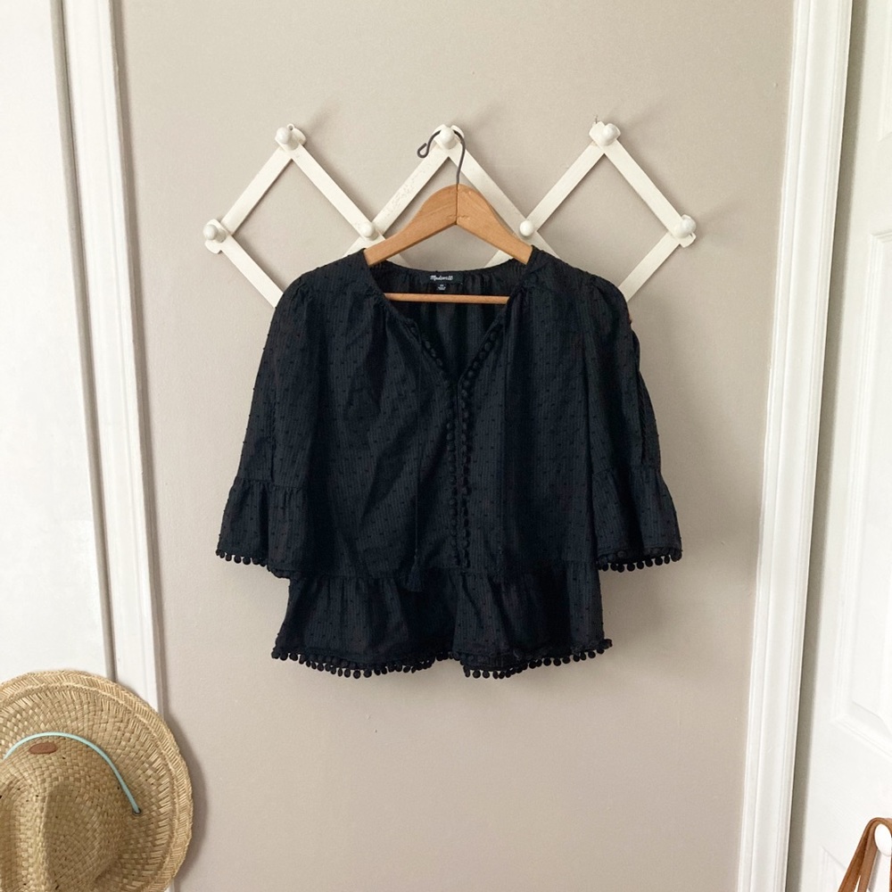 Madewell Peekaboo Pom Pom Top
